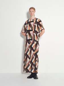 Drape T (Geo Maze Silk CDC) Painterly