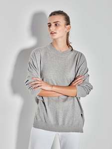 Clothing wholesaling: JHL Crew Sweater (Cotton Cashmere) Grey Marle