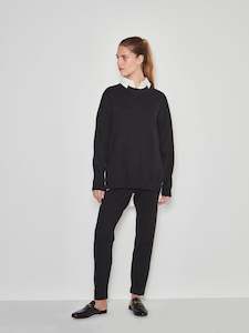 JHL Crew Sweater (Cotton Cashmere) Black