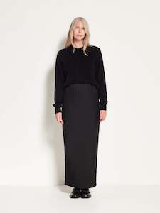 Sam Skirt (Wool Silk Twill) Black