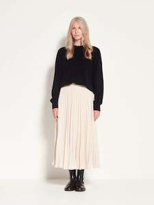 Posey Pleat Skirt (Matte Pleat) Ecru