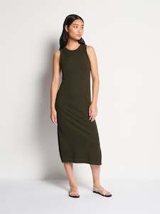 Clothing wholesaling: JHL Split Tank Dress (Cotton Cashmere) Spruce