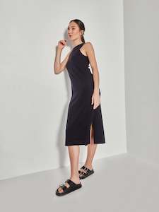 JHL Split Tank Dress (Cotton Cashmere) Navy