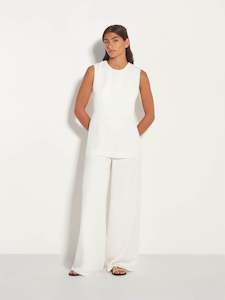 Indigo Tie Top (Luxe Crepe) White