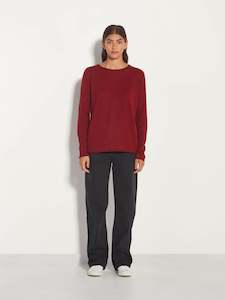 JHL Crew L/S T (Fine Cotton Cashmere) Deep Red