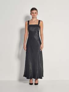 Mei Dress (Crushed Satin) Black