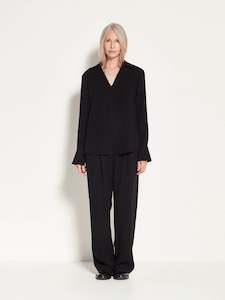 Carey Blouse (Triacetate Drape) Black