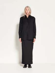 Clothing wholesaling: Elara Shirt (Wool Silk Twill) Black