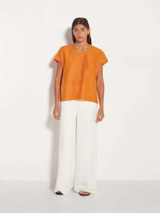 Mira Blouse (Cotton Silk) Tangerine