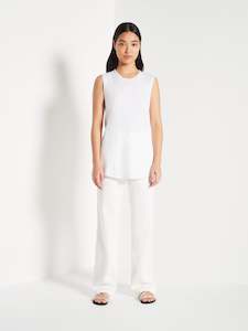 JHL Crew Tank (Fine Cotton Cashmere) White