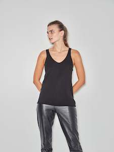 JHL Tank (Fine Cotton Cashmere) Black