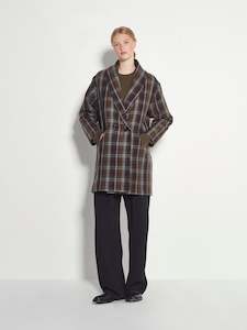 Barb Coat (Blanket Wool Check) Khaki Check