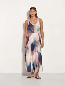 Lillian Pleat Dress (Illuminate Crepe) Prism