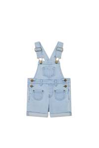 Toy: Jamie Kay Chase Cotton Twill Short Overalls (Washed Denim)