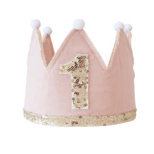 Alimrose 1st Birthday Crown (Pink)