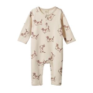 Nature Baby Organic Cotton Henley PJ Suit (Happy Hounds Sleepwear Print)