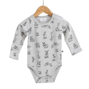 B&B L/S Bodysuit (Grey Burrowers)