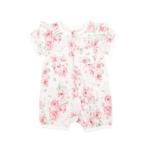 Bebe Evie Print SS Zip Romper