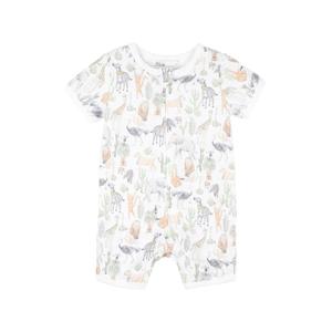 Bebe Ellis Print SS Zip Romper