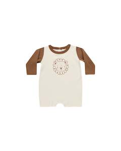 Quincy Mae Long Sleeve Romper (Lion)