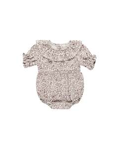 Quincy Mae Collared Romper (Mauve Ditsy)