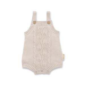 A&O Oatmeal Cable Knit Romper