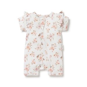 A&O Butterfly Zip Romper (White)