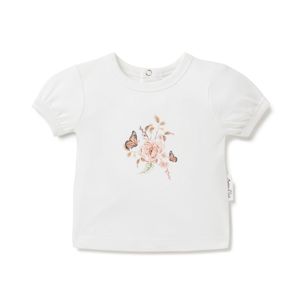 A&O Butterfly Garden Print Top (White)