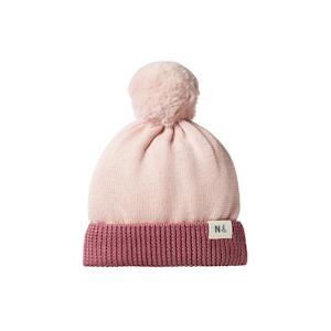 Nature Baby Merino Alpine Pom Pom Beanie (Rose Dust/Rhubarb)