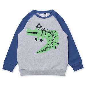 Minti Captain Croc Furry Crew (Grey Marle/Navy)