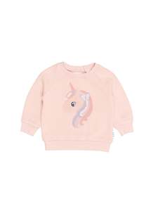 Huxbaby Mystic Unicorn Sweatshirt (Washed Rosebud)