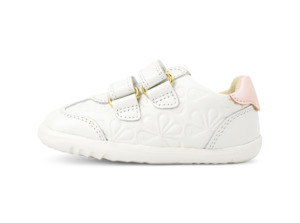 Bobux Step Up Sprite Embossed Trainer (White + Seashell Shimmer)