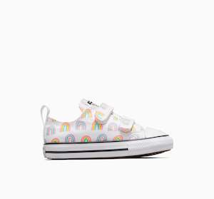 Converse Infant Low Cut Canvas Sneaker (Rainbows White)