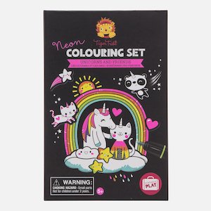 Tiger Tribe Neon Colouring Set (Unicorns & Friends)