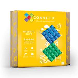 Connetix Tiles 2 Piece Base Plate Pack (Blue & Green)