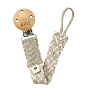 Bibs Paci Braid Pacifier Clip (Ivory/Sand)