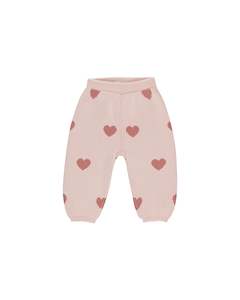 Quincy Mae Heart Knit Pants (Bubblegum)