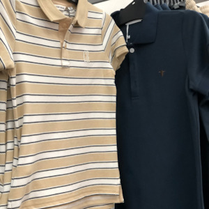 Country Road Logo Polo Shirt (Wheat Stripe)