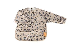 Petite Eats Sleeved Bib (Dusty Pink Cheetah)