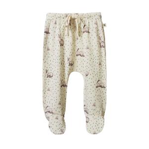 Nature Baby Merino Knit Footed Romper Pants (Rabbitty Print)