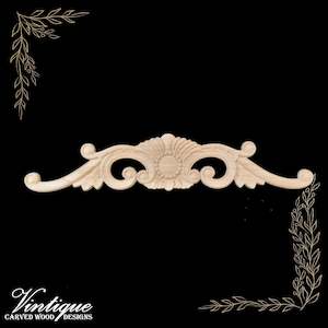 Majestic Ring Centre carved wood Applique 40cm x 8cm