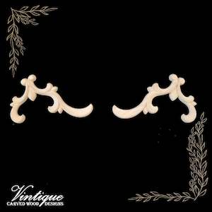 Windsor Scrolls Carved wood Appliques (sold in pairs) 12cm x 8cm