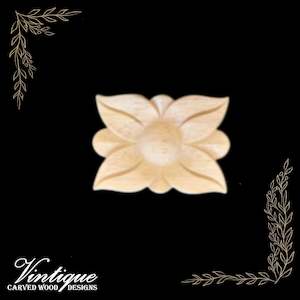 Wholesale trade: Rectangle Flower medallion Furniture wood applique Onlay  5cm x 7cm