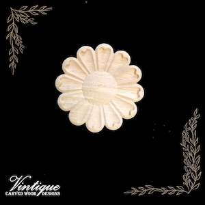 Daisy Petals Furniture wood applique Onlay  10cm Diameter