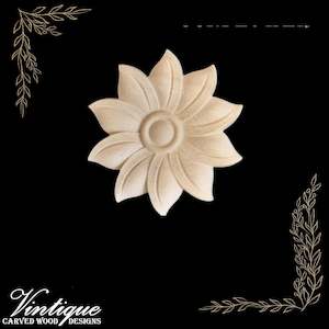 Wholesale trade: Centre Sunflower wood applique 8cm Diameter