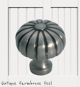 Farmhouse Polished Iron Pumpkin Knob (2 sizes)