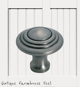 Farmhouse Polished Iron Ringed Knob (3 sizes)