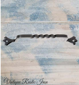 Rustic Black Twisted Wrought Iron/Steel Door handle 187mm long