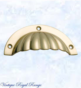 Regal Polished Brass Scallop Cup Drawer pull