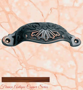 Regal Antiqued Copper Victoria's Ornate Cup Drawer pull 110mm Long